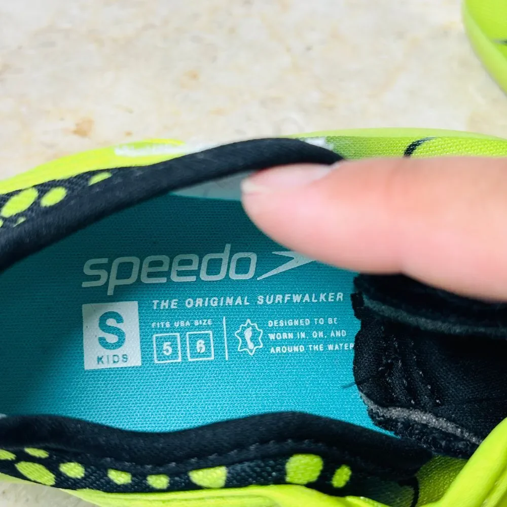 Speedo Toddler Kids Size S 5-6 Water Slip On Shoes Blue Green Beach Sand Outdoor
